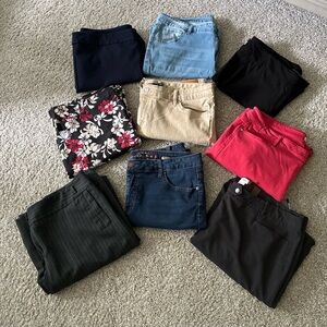 9 pair women’s Pants Sz 16 from Lauren, A new day, J Jill, Apt 9, Calvin Klein